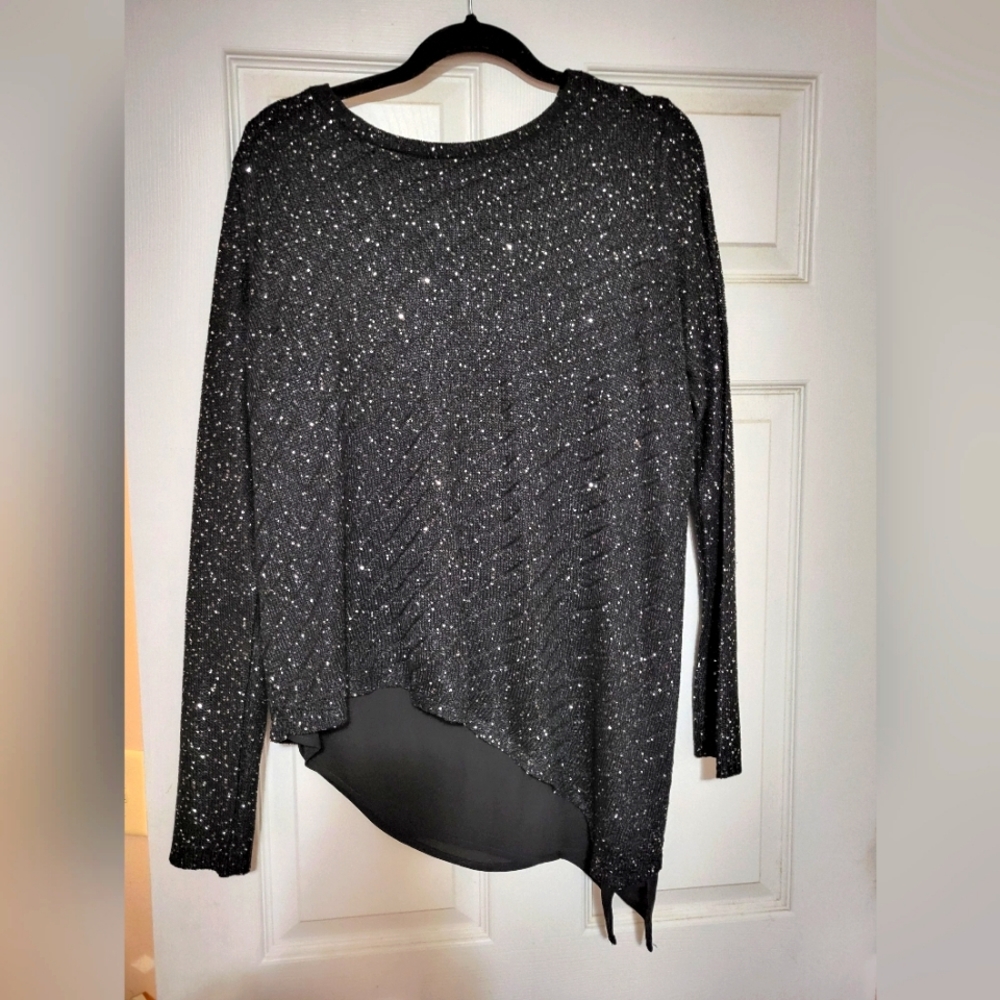 APT 9 sequin black blouse